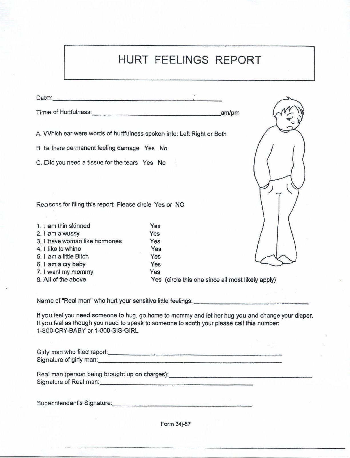 hurt feelings report form