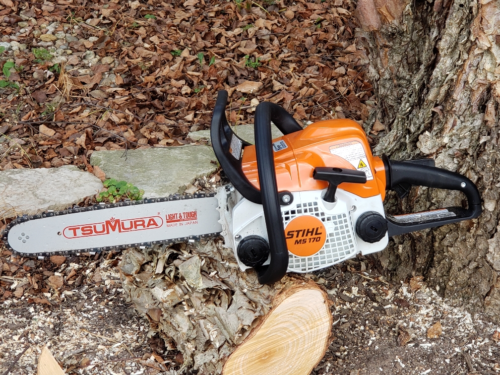 Stihl MS180 Chainsaw With 14 Bar And Chain Runs Good Used Chainsaw