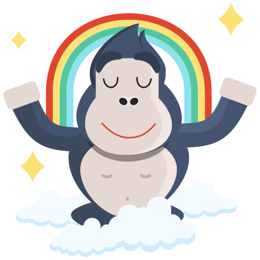 sticker_emoji_emoticon_smiley_gorilla_meditation_rainbow-512.png